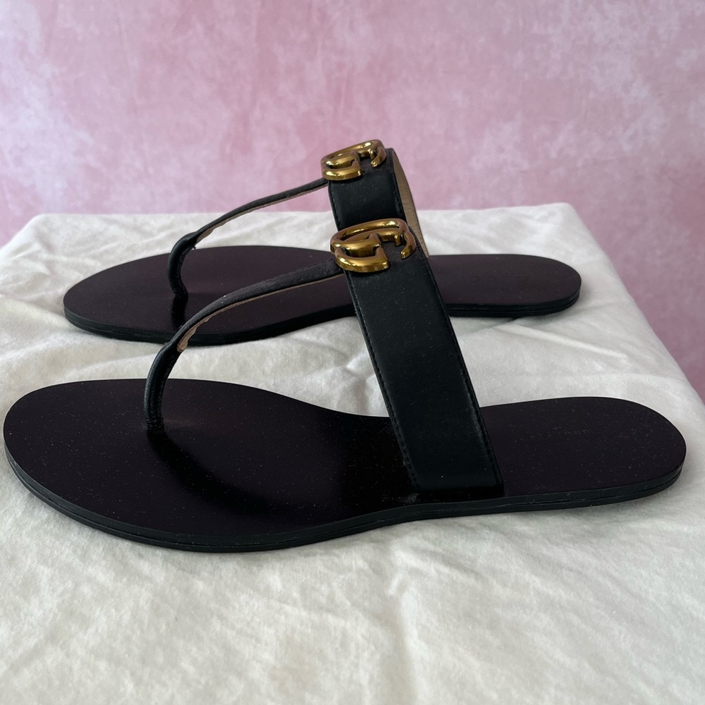 Gucci GG Marmont leather thong sandals size 40 US size 10 - Picture 4 of 12